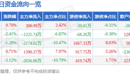 股票行情快报：数字认证（300579）1月22日主力资金净买入300.99万元