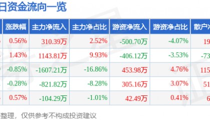 股票行情快报：中央商场（600280）8月26日主力资金净买入310.39万元